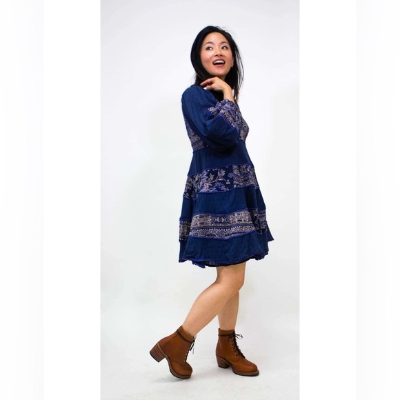 FREE PEOPLE My Love Mini Peasant Dress EUC Size - S - Picture 5 of 14